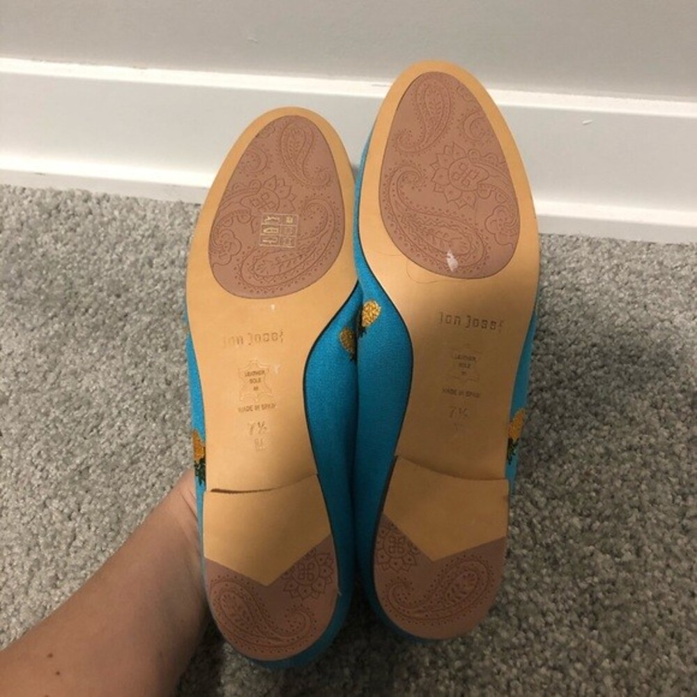 Jon Josef Loafers Blue Yellow Retro Gatsby Pineapple Print Novelty Slip On Shoes - Picture 7 of 7